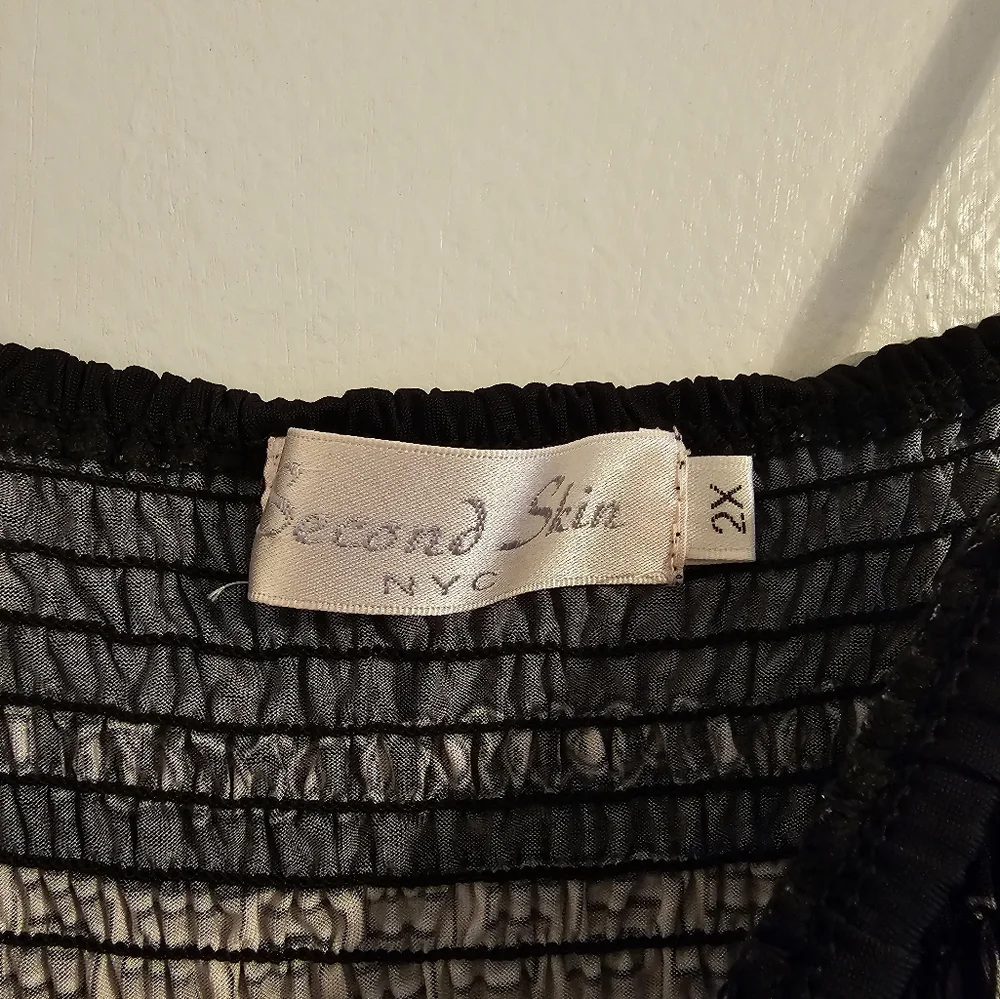 Second Skin sundress black with yellow and white accents size 2X - Picture 3 of 3